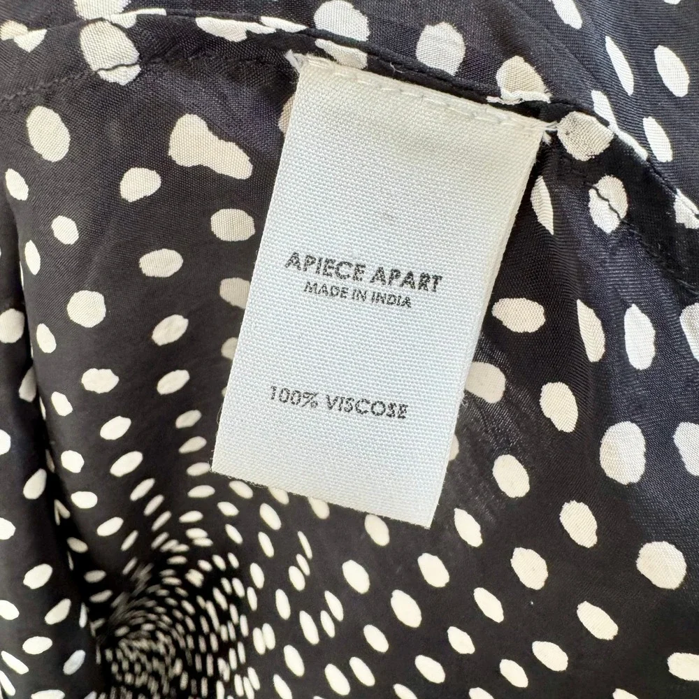 Apiece Apart Ela Maxi‎ Dress French Girl Black White Polka Dot Viscose Small